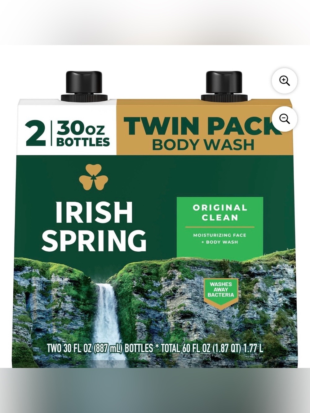 Irish Spring Original Clean 2 Pack Body Wash